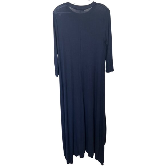 Annabelle Navy Blue Long High-Low Tunic Top - Picture 4 of 5